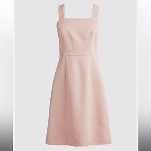 J.Crew Square Neck A-Line Blush Dress in Gramercy Twill- Size 4